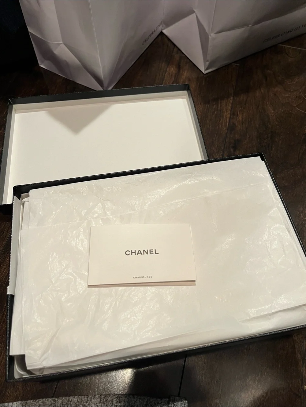 Authentic Chanel Mary Jane with gold CCs and pearls 37.5 $1625.00 NIB - Picture 4 of 9